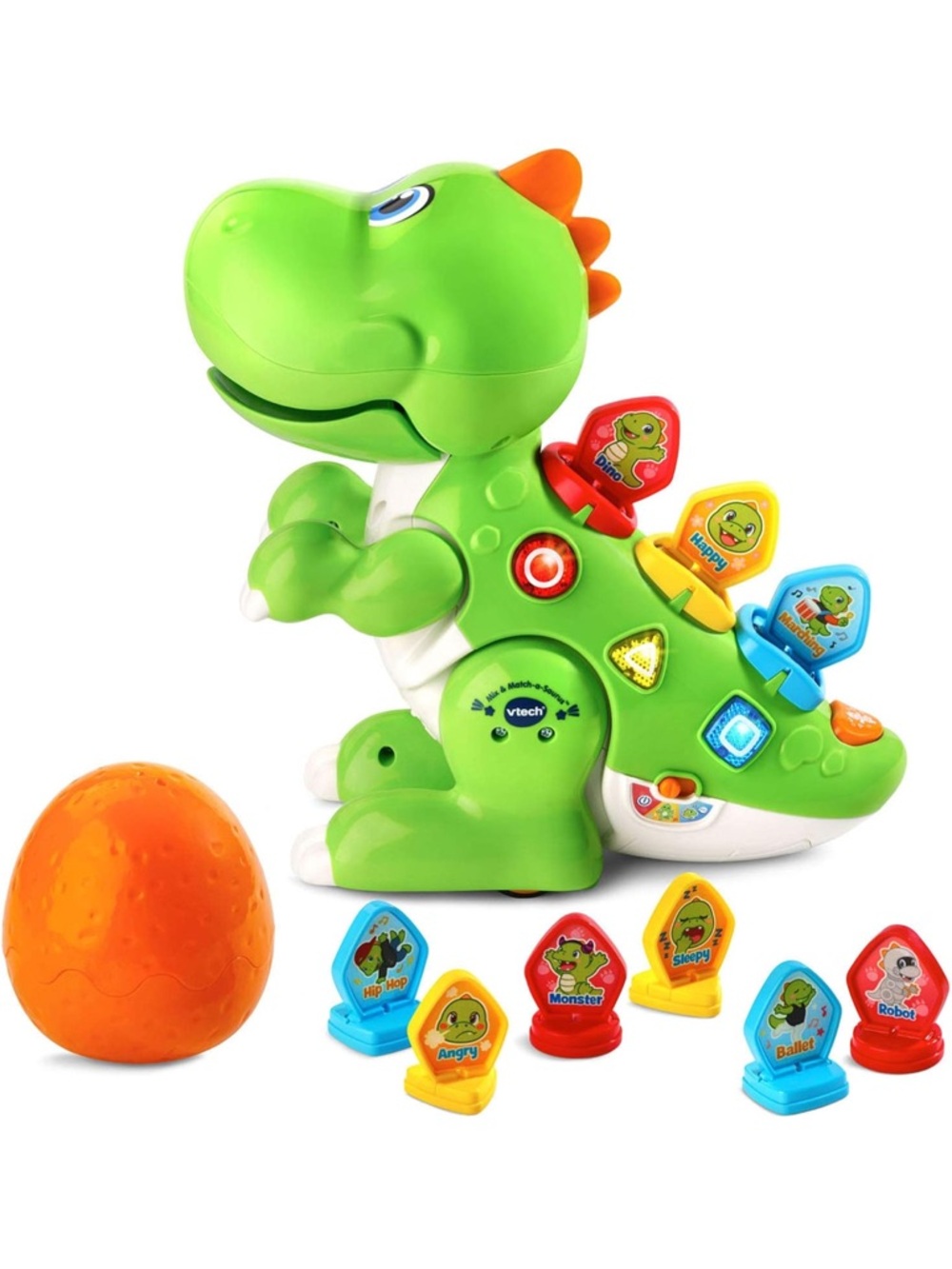 VTech Green Dino Learning Toy with Interactive Emotion Tokens - Picture 3 of 10